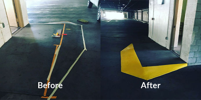 Before And After Floor Sign Painting