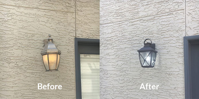 Before And After Front Door Light Replacement